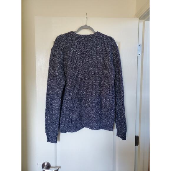 Ted Baker London Navy Blue Textured Cable Knit Wool Blend Sweater, Men's Large - Picture 8 of 11